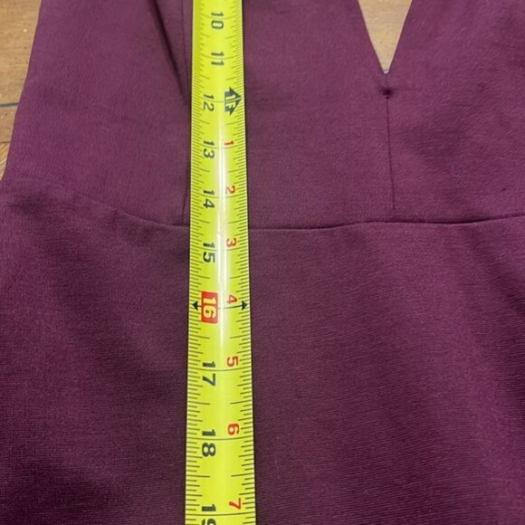 NWT lulus burgundy fit and flare mini deep v neck skater dress medium - Picture 9 of 14